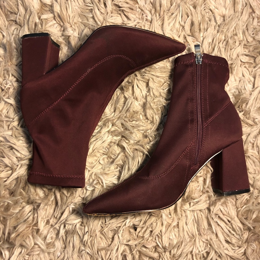Burgundy booties